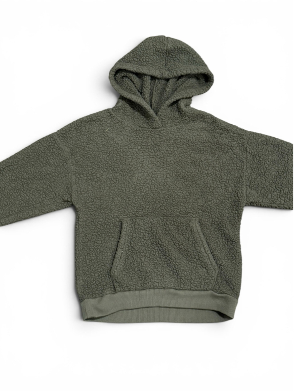 American Eagle Women’s Sherpa Fleece Pullover Hoodie Army Olive Green Sz XS Cozy - Picture 3 of 6